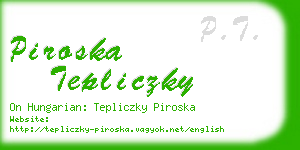 piroska tepliczky business card